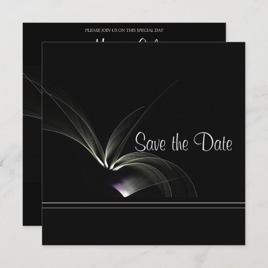 Moderne afbeelding slaat de datum op save the date (Voorkant / Achterkant)