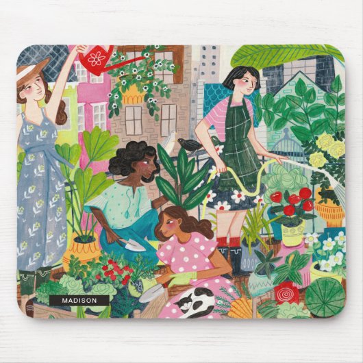 Moderne afbeelding van groenmakerij muismat (Voorkant)