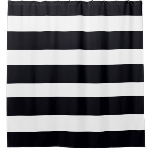 Moderne afbeelding zwart-wit gestreept douchegordijn (Voorkant)