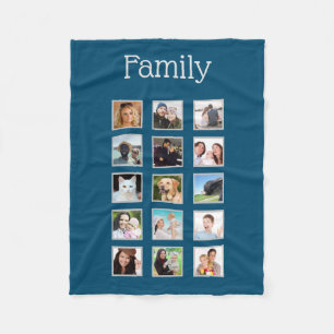 Moderne Afbeeldingen van de 15 fotocollage familie Fleece Deken