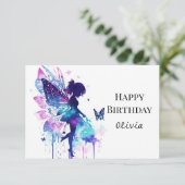 Moderne afdrukbare grillige Fairycore Verjaardag Kaart (Staand voorkant)