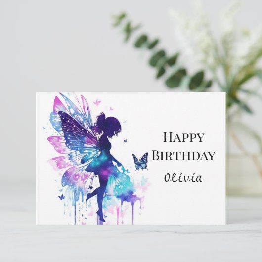 Moderne afdrukbare grillige Fairycore Verjaardag Kaart (Staand voorkant)