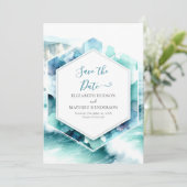 Moderne afdrukbare nautische bruiloft save the date (Staand voorkant)