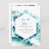 Moderne afdrukbare nautische bruiloft save the date (Voorkant / Achterkant)