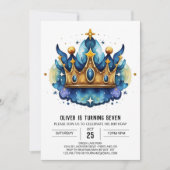 Moderne afdrukbare Prins Kroon Verjaardag Kaart (Voorkant)