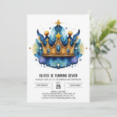 Moderne afdrukbare Prins Kroon Verjaardag Kaart (Staand voorkant)
