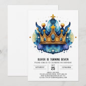 Moderne afdrukbare Prins Kroon Verjaardag Kaart (Voorkant / Achterkant)