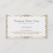 Moderne afdrukken in witte en gouden zebra visitekaartje (Achterkant)