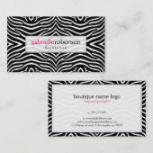 Moderne afdrukken in zwart-wit Zebra Visitekaartje (Voorkant / Achterkant)