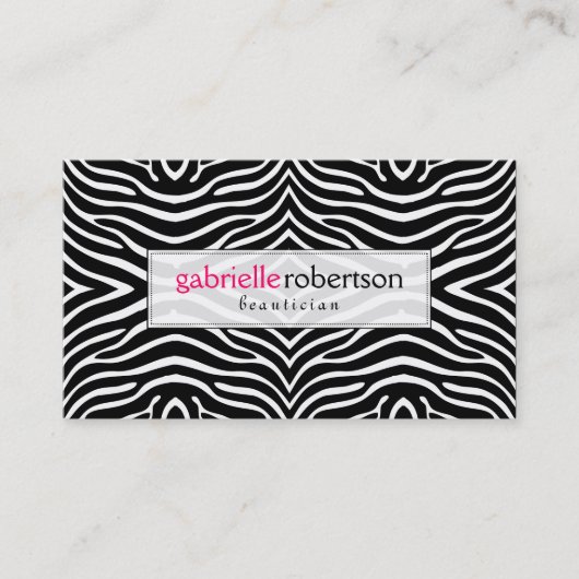 Moderne afdrukken in zwart-wit Zebra Visitekaartje (Voorkant)