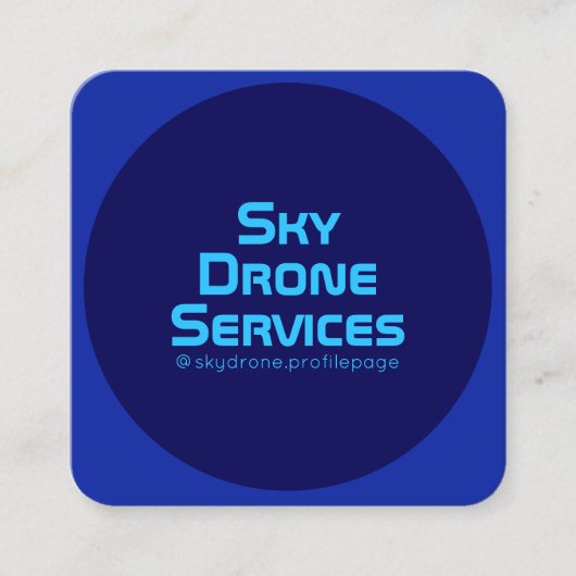 Moderne, afgeronde stijl monotone indigo toned vierkante visitekaartje (Voorkant)