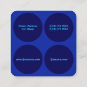 Moderne, afgeronde stijl monotone indigo toned vierkante visitekaartje (Achterkant)