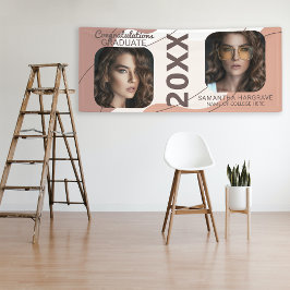 Moderne Afgestudeerde | 2 Foto Collage Afstudeerpr Spandoek