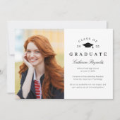 Moderne Afgestudeerde 2 Foto's Afstudeeraankondigi Kaart (Voorkant)