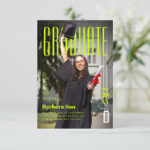 Moderne Afgestudeerde Gele Afstudeerdiploma Afstud Kaart (Staand voorkant)