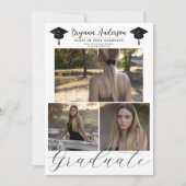 Moderne afgestudeerde trendy 3 foto foto afstudere kaart (Voorkant)