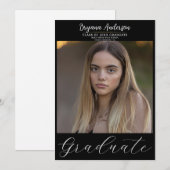 Moderne Afgestudeerde Trendy Foto Afstuderen Kaart (Voorkant / Achterkant)