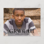 Moderne Afgestudeerde Trendy Overlay 1-Foto Afstud Briefkaart (Voorkant)