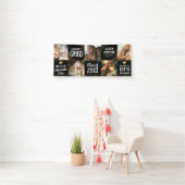 Moderne afgestudeerde zwart en goud foto spandoek (Insitu)