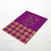 Moderne Afrikaanse Ankara Paarse Trouw Pers Folie Uitnodiging (Gedraaid)