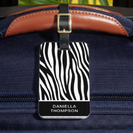 Moderne Afrikaanse bergzebra-printpatroon Bagagelabel