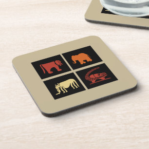 Moderne Afrikaanse dieren silhouet kunst Bier Onderzetter