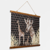 Moderne Afrikaanse Giraffe Waterverf Hangend Wandkleed (Gebogen)