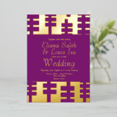 Moderne Afrikaanse grens Ankara geperst Folie Uitnodiging (Staand Voorkant)