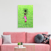 Moderne Afrikaanse kunst, Geweldige vrouwelijke kr Canvas Afdruk (Insitu (Woonkamer))