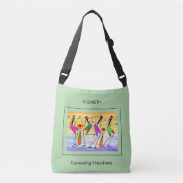 Moderne, Afrikaanse kunst, het uiten van geluk Crossbody Tas