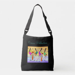 Moderne, Afrikaanse kunst, het uiten van geluk Crossbody Tas