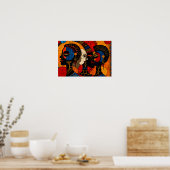 Moderne Afrikaanse kunst Poster (Keuken)