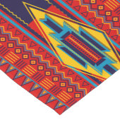 Moderne Afrikaanse kunstgoden Oogpatroonrood Geel Korte Tafelloper (Hoek)