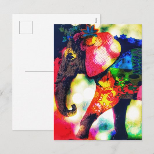 Moderne Afrikaanse olifant Pop kunst hedendaags Feestdagenkaart (Voorkant / Achterkant)