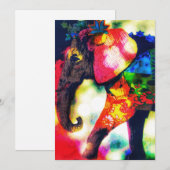 Moderne Afrikaanse olifant Pop kunst hedendaags Feestdagenkaart (Voorkant / Achterkant)
