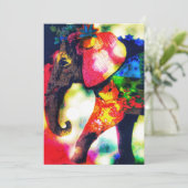 Moderne Afrikaanse olifant Pop kunst hedendaags Feestdagenkaart (Staand voorkant)