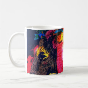 Moderne Afrikaanse olifant Pop kunst hedendaags Koffiemok