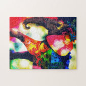 Moderne Afrikaanse olifant Pop kunst hedendaags Legpuzzel (Horizontaal)