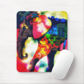 Moderne Afrikaanse olifant Pop kunst hedendaags Muismat (Met muis)