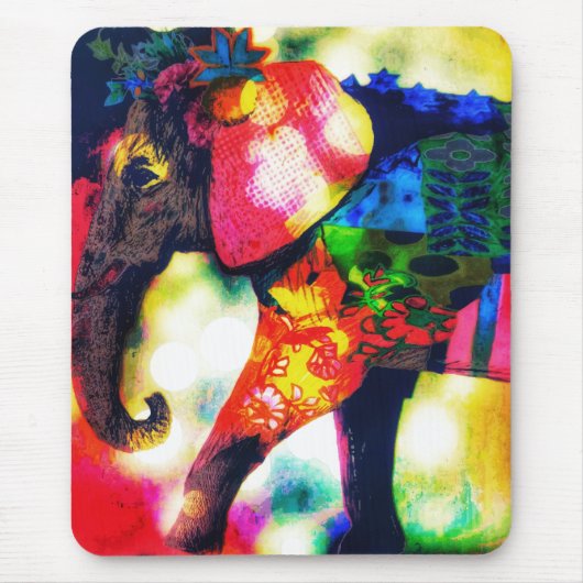 Moderne Afrikaanse olifant Pop kunst hedendaags Muismat (Voorkant)