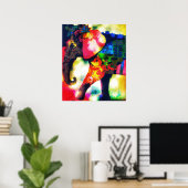 Moderne Afrikaanse olifant Pop kunst hedendaags Poster (Thuiskantoor)