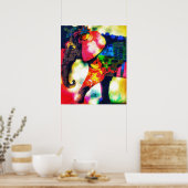 Moderne Afrikaanse olifant Pop kunst hedendaags Poster (Keuken)