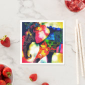 Moderne Afrikaanse olifant Pop kunst hedendaags Servet (Insitu)