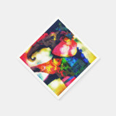 Moderne Afrikaanse olifant Pop kunst hedendaags Servet (Hoek)