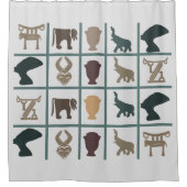 Moderne Afrikaanse ornament- en symboolkunst Douchegordijn (Voorkant)