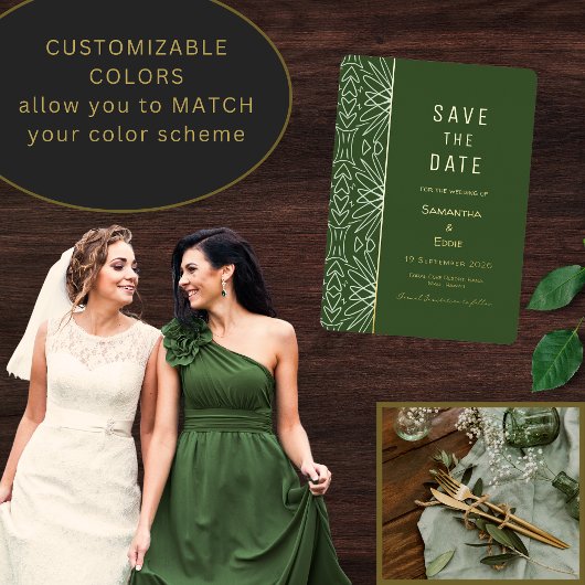 Moderne Afrikaanse Patroon Luxe Save the Date Folie Uitnodiging