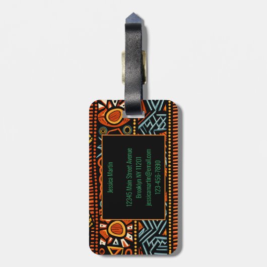 Moderne Afrikaanse print Bagagelabel (Achterkant verticaal)