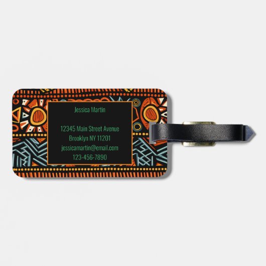 Moderne Afrikaanse print Bagagelabel (Achterkant horizontaal)