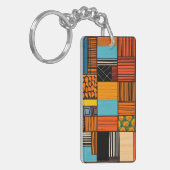 Moderne Afrikaanse Print Kleurrijk Sleutelhanger (Voorkant Links)