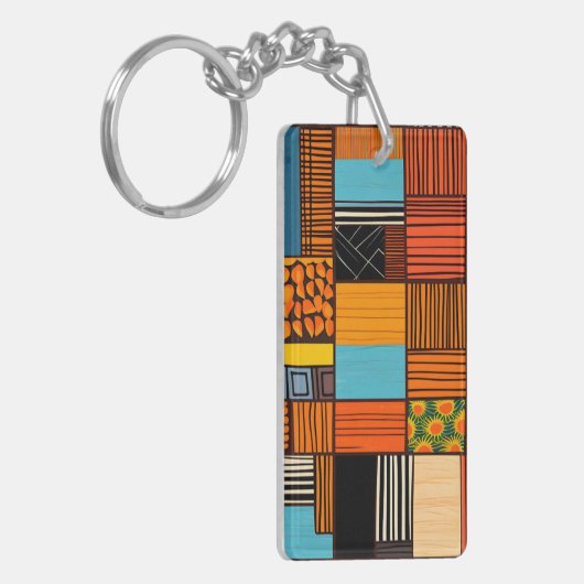 Moderne Afrikaanse Print Kleurrijk Sleutelhanger (Voorkant Links)